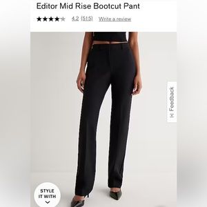 NWT express editor pants black size 14 SHORT